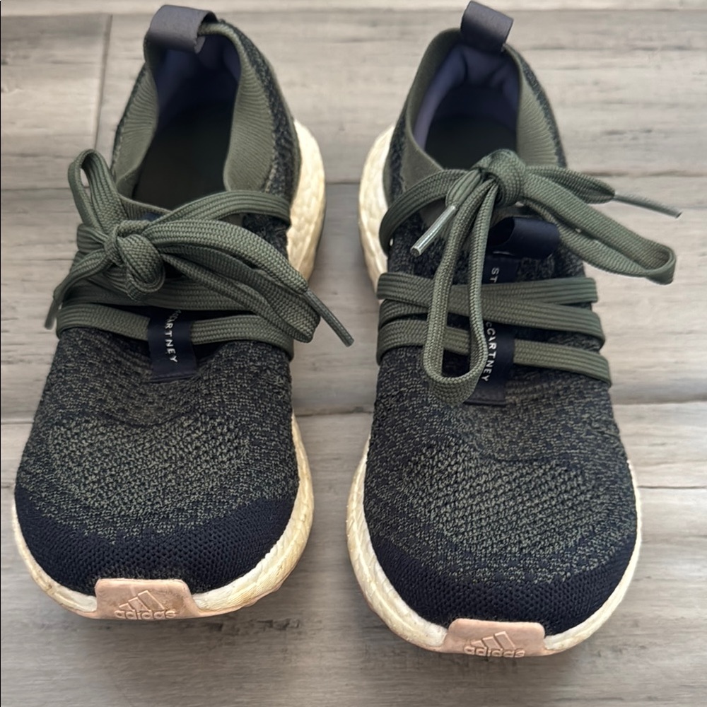 Adidas Green and Black Sneakers with Sock-like Fit